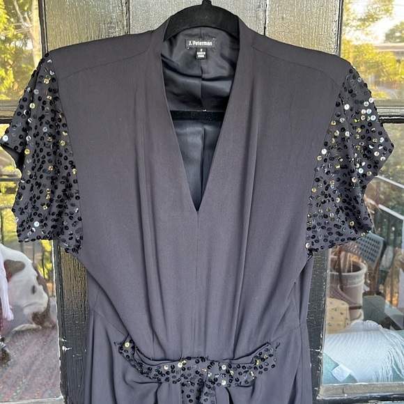 J. Peterman - Black Silk Sequin Dress - Size 2 - Picture 4 of 6
